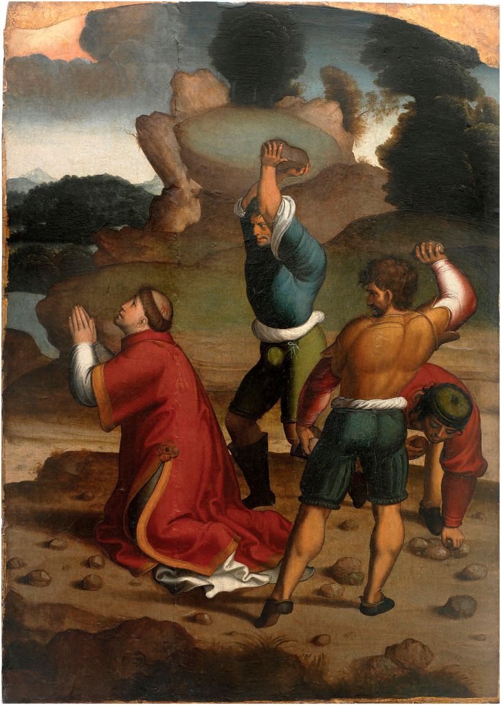 The stoning to death of Stephen, the first Christian martyr, in a painting by the 16th-century Spanish artist Juan Correa de Vivar